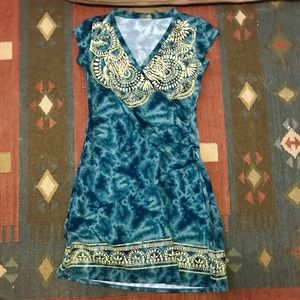 Small athleta tie dye/ water teal henna dress
